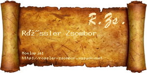 Rössler Zsombor névjegykártya